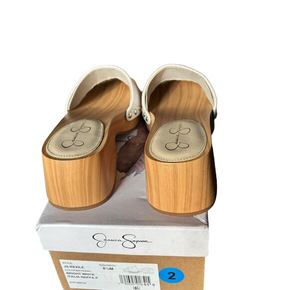 NWT Jessica Simpson Women’s Rexile White Studded Clogs Size 8.5 M Comfort Slip-O - Picture 5 of 7